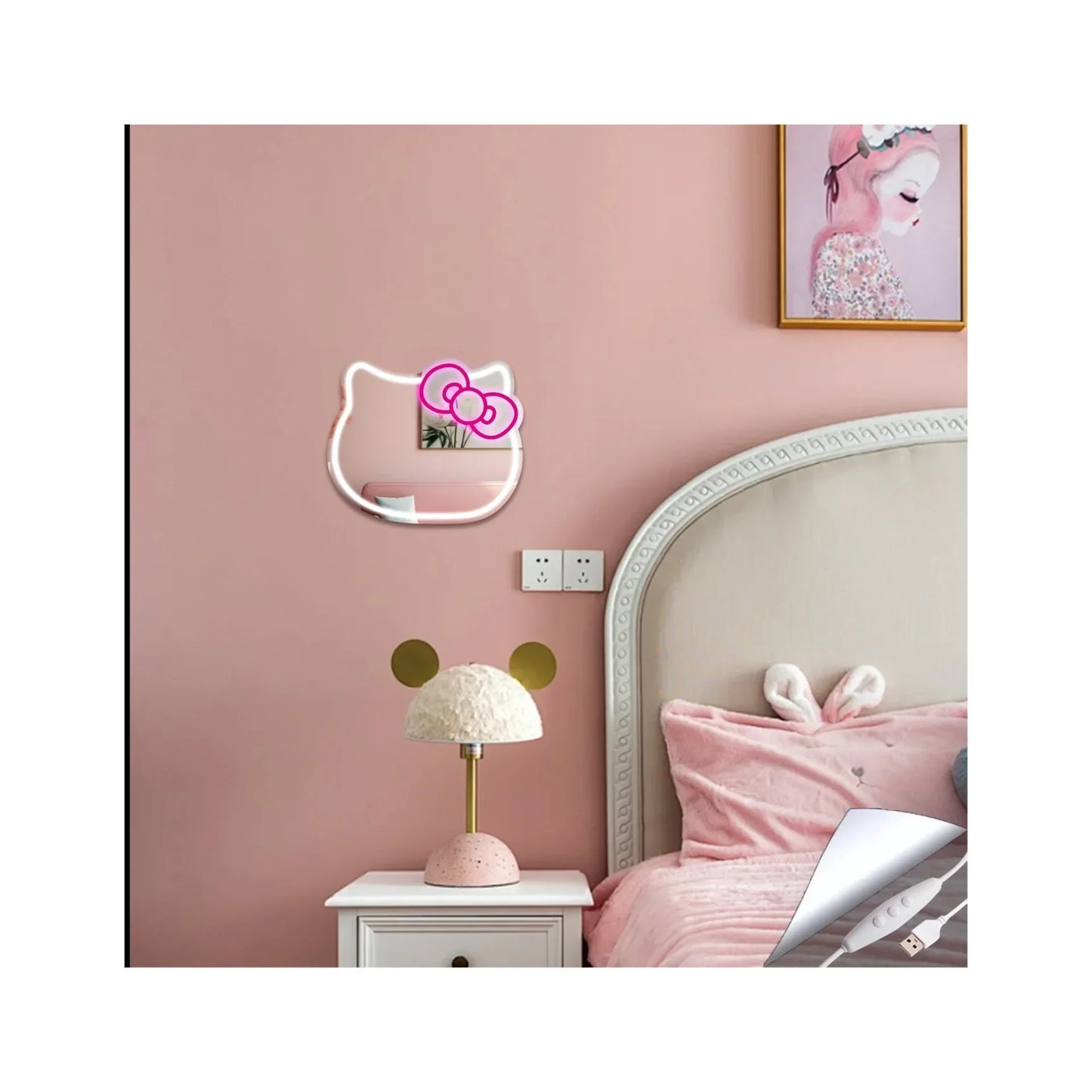 Hello Kitty Neon Mirror Light