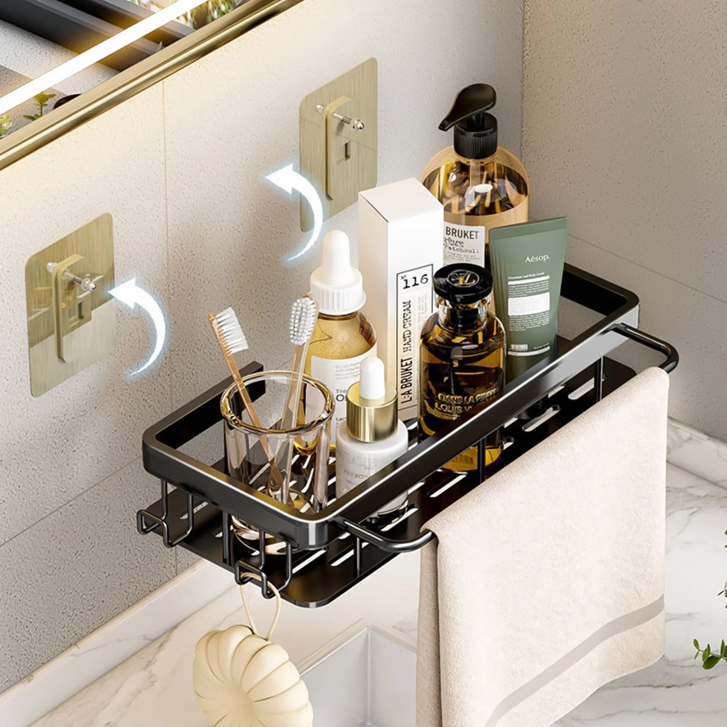 No-Drill Bathroom Shelf