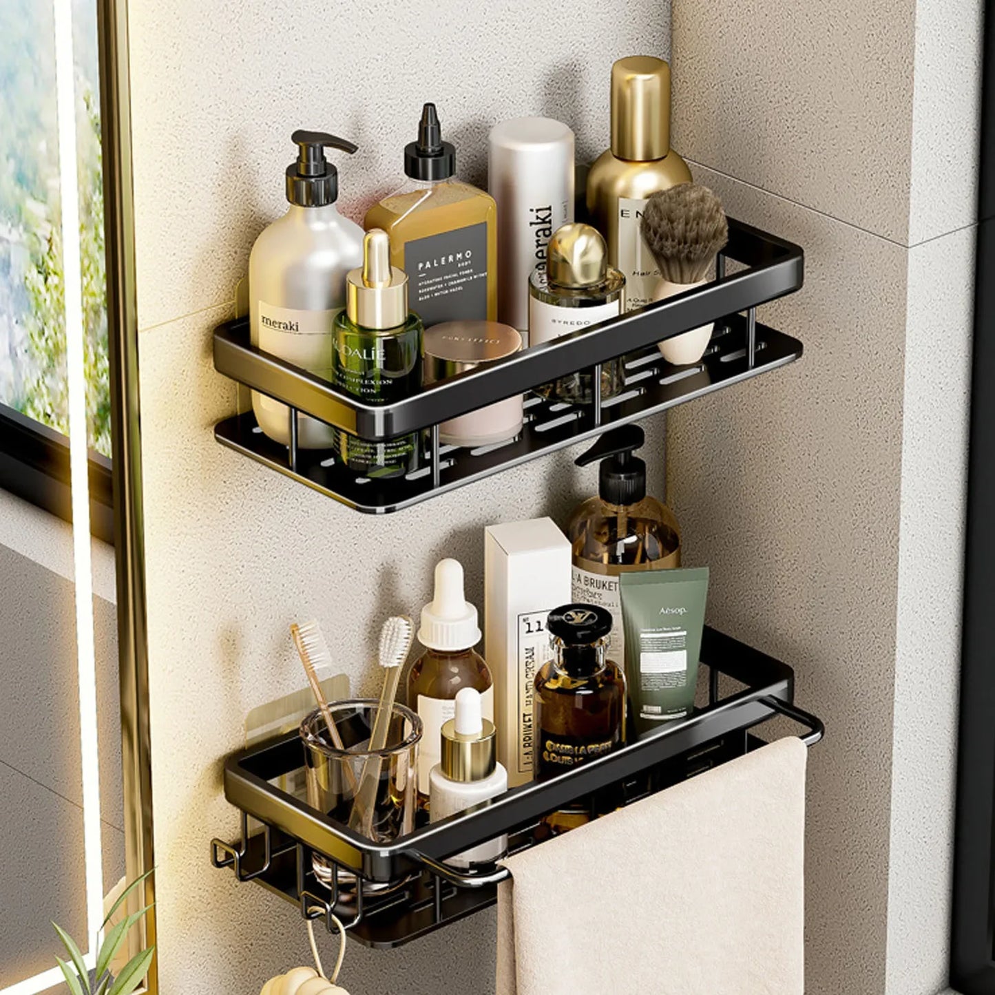 No-Drill Bathroom Shelf